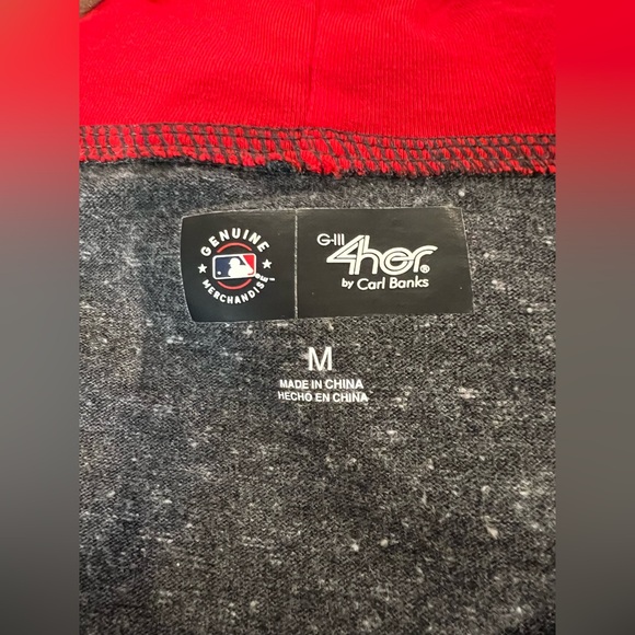 STL Cardinal Genuine Mercandise ladies M grey long sleeve open cardigan w/ hood. - Picture 5 of 8